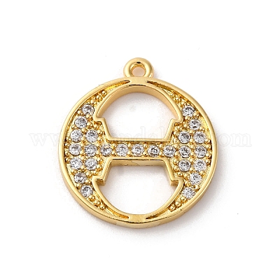 Подвеска из латуни с микропаве из кубического циркония KK-H449-76G-08-1