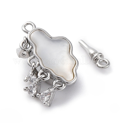 Латунные застежки из прозрачного кубического циркония с микропаве KK-P291-34P-1