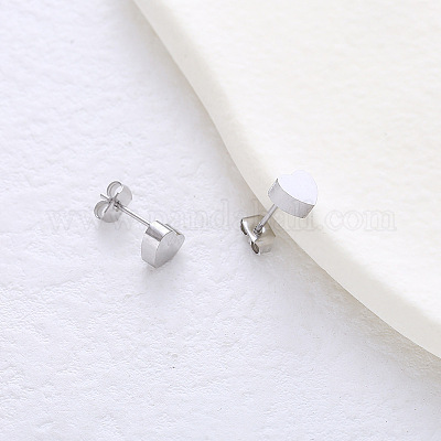 6 пара сережек-гвоздиков в форме сердца из нержавеющей стали DQ4069-1