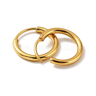 Серьги-кольца Huggie Hoop из нержавеющей стали с вакуумным покрытием PVD 201 STAS-H164-03G-1