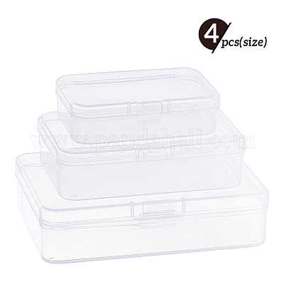 BENECREAT 18 PACK Rectangle Clear Plastic Bead Storage Containers Box Case  with lid for Items, Earplugs, Pills, Tiny Findings - 2.5x1.73x0.78 Inches 