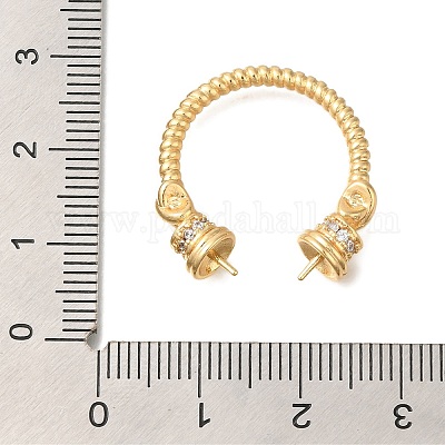 Латунный микро-паве кубический цирконий KK-K388-65G-1