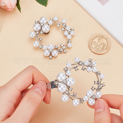 2шт украшения для обуви из сплава со стразами FIND-GF0006-57-1