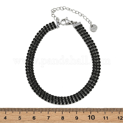 Браслеты-цепочки из нержавеющей стали 304 со стразами для женщин BJEW-Z143-23P-02-1