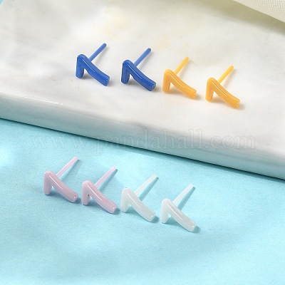 Гипоаллергенные серьги-гвоздики из биокерамики с цирконием и керамикой EJEW-C065-03H-1