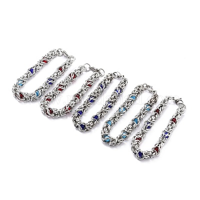 Wholesale 304 Stainless Steel Byzantine Chain Bracelet for Girl Women 