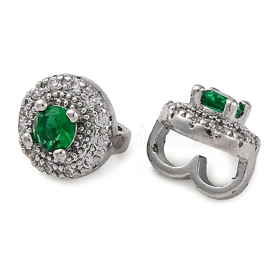 Латунь микро проложить Цирконом застежками KK-Z089-08P-1