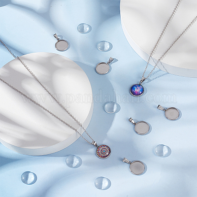 Набор для изготовления плоской круглой подвески своими руками DIY-UN0004-47-1