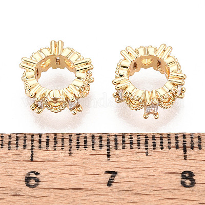 Латунь микропаве прозрачный кубический цирконий европейский бисер KK-N275-06G-1