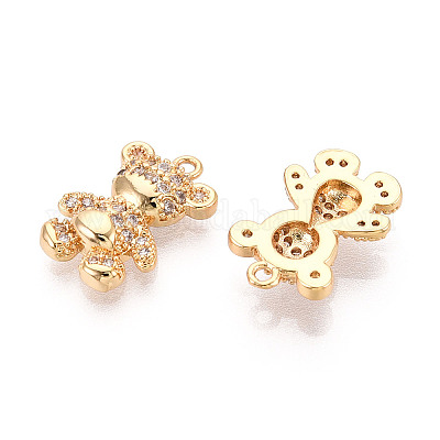 Латунные микропаве прозрачные подвески с фианитом KK-T078-02G-02-1