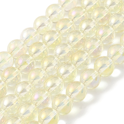 Прозрачные стеклянные бусины гальваническим пряди GLAA-T032-T8mm-C02-1