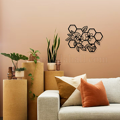 Metal Wall Art, Metal Honeycomb Decor, Wall Silhouette, Metal Wall