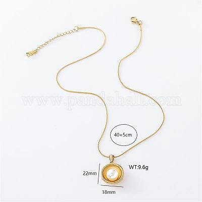 3 шт. винтажное ожерелье из нержавеющей стали с полукруглым кулоном в виде ракушки и жемчуга для женщин NN3981-1