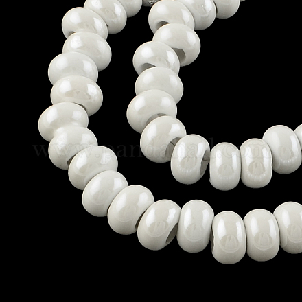 Rondelle Pearlized Handmade Porcelain Beads PORC-R042-A13-1