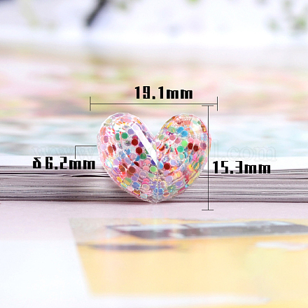 Transparent Resin Cabochons HEAR-PW0002-015-1