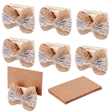 Olycraft 6 Sets Wood Place Card Holders AJEW-OC0001-35-1