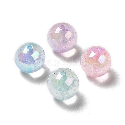 Perlas de acrílico iridiscentes arcoíris transparentes chapadas en uv PACR-M001-09-1