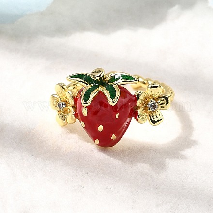 Латунные микро проложить манжеты кольца кубического циркония RJEW-C143-02G-1