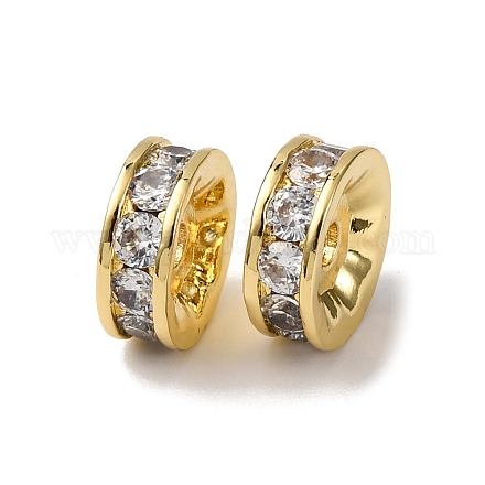 Латунные микро проложить кубического циркония бусы KK-A270-02B-G-1