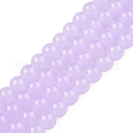 Chapelets de perles en verre imitation jade DGLA-S076-8mm-27-01-1