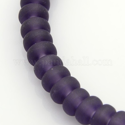 Handmade Frosted Lampwork Rondelle Beads Strands LAMP-L020-12-1