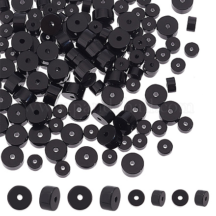 Aricraft 143 pièces 2 tailles de perles d'onyx noir naturel (teint et chauffé) G-AR0005-03-1
