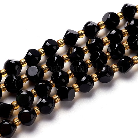 Perles en obsidienne naturelle G-M367-08A-1