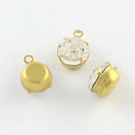 Tono de oro charms de rhinestone bronce RB-R030-3mm-1