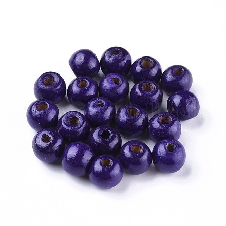 Perles en bois naturel teint WOOD-Q006-12mm-12-LF-1