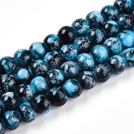 Выпечка окрашенные стеклянные бусины пряди X1-DGLA-N003-6mm-A08-1