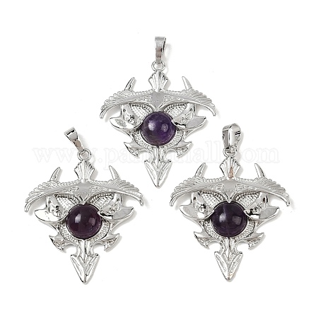 Природный аметист треугольник подвески G-G293-01P-20-1