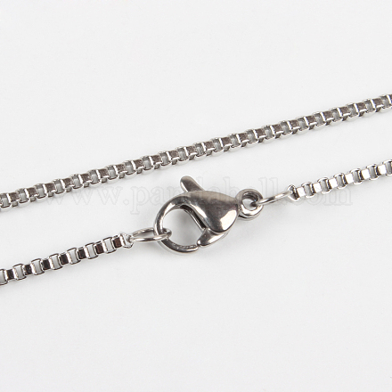304 Stainless Steel Box Chain Necklace Making STAS-P046-06P-1