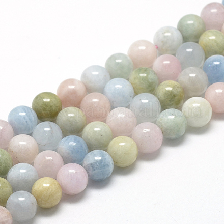 Chapelets de perles en morganite naturelle G-R446-8mm-07-1