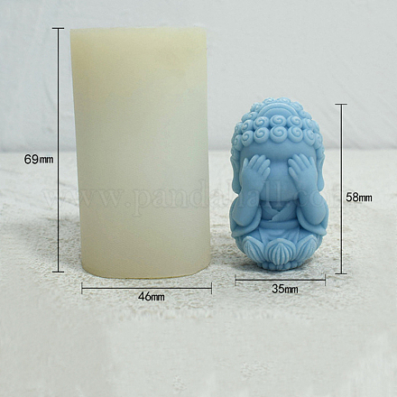 Moldes para velas de silicona de calidad alimentaria diy con estatua de Buda 3d PW-WG37959-04-1