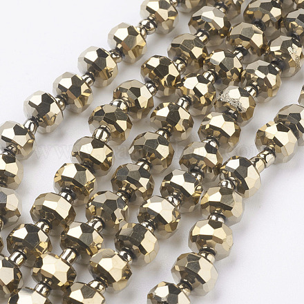 Electroplate Glass Beads Strands EGLA-E051-FP8mm-A01-1