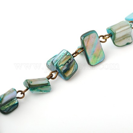 Chaînes de perles de coquillage de mer manuelles pour la fabrication de bracelets et colliers AJEW-JB00068-05-1