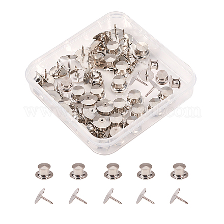 BENECREAT 60 Count Platinum Colors Clutch Pin Backs with Tie Tacks Blank Pins Kit KK-BC0005-03P-1
