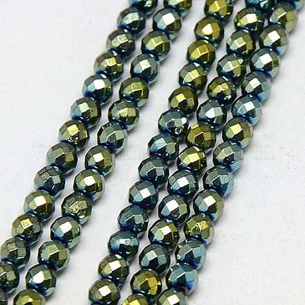 Chapelets de perles en hématite synthétique sans magnétiques G-J169B-3mm-06-1