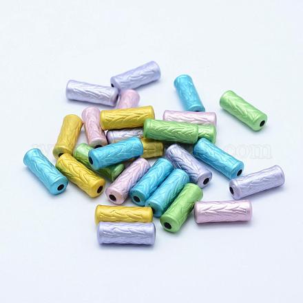 Perles en acrylique de plaqué de couleur MACR-K331-09-1