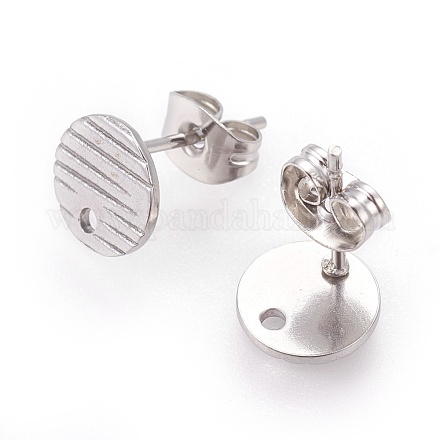 Accessoires de puces d'oreilles en 304 acier inoxydable STAS-O119-17A-P-1