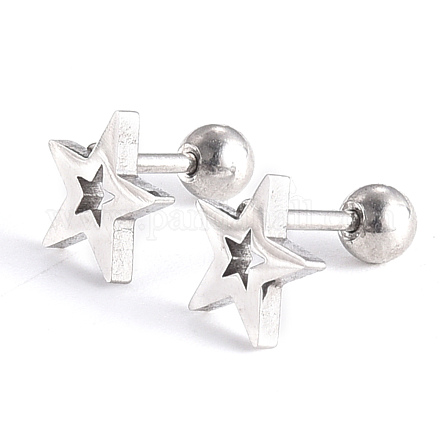 201 Stainless Steel Barbell Cartilage Earrings EJEW-R147-09-1