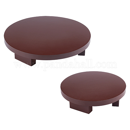 FINGERINSPIRE 2PCS Round Wood Display Stand (Brown ODIS-WH0027-044-1