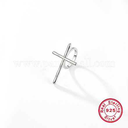Croce da donna in argento sterling placcato rodio con 925 anello da dito PT9843-5-1