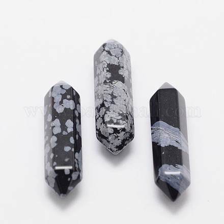 Perles d'obsidienne flocon de neige naturelle à facettes G-K013-30mm-01-1