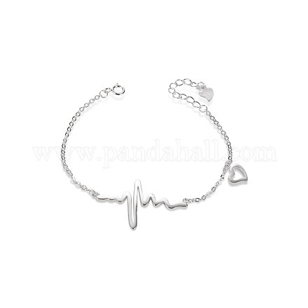Shegrace 925 браслет-шарм из стерлингового серебра с сердцебиением (удлинители цепи в случайном стиле) JB37A-1