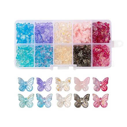 300Pcs Transparent Spray Painted Glass Charms GLAA-LS0001-02-1