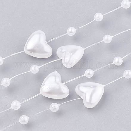 Chapelets guirlande de garniture perles en ABS plastique imitation perle X-AJEW-S071-02D-1
