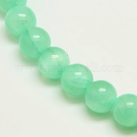 Dyed Natural Green Jade Beads Strands JBS053-8MM-27-1