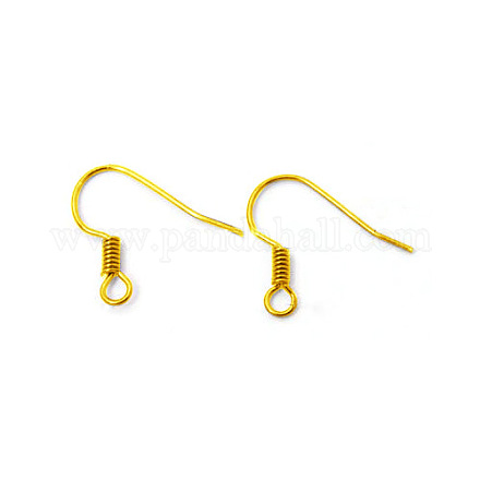 Crochets d'oreille de fil en laiton doré X-KK-Q363-G-NF-1