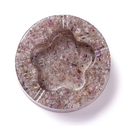 Смола с натуральными оранжевыми кварцевыми камнями пепельница DJEW-F015-05E-1